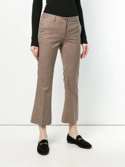 Shop Alberto Biani Checked Trousers In Neutrals