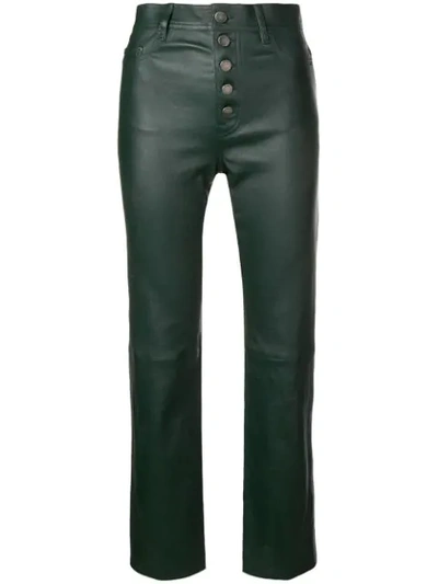 Shop Joseph Den Stretch Trousers In Green