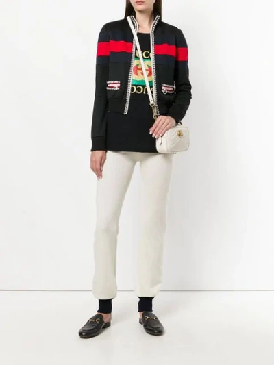 Shop Gucci Contrast Trimmed Joggers In Neutrals