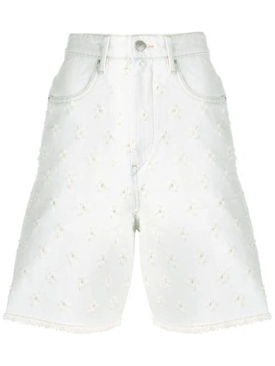 Shop Isabel Marant Étoile Liny Distressed Shorts In Blue