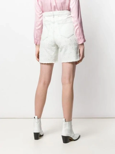 Shop Isabel Marant Étoile Liny Distressed Shorts In Blue