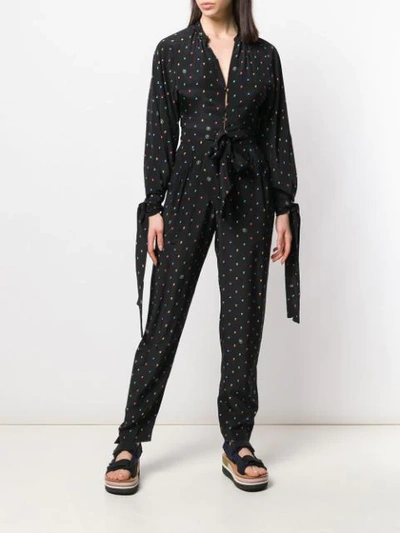 Shop Stella Mccartney Kiera Spot Print Jumpsuit In Blue