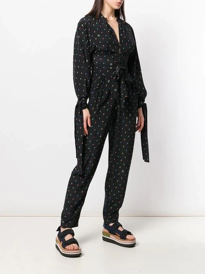 Shop Stella Mccartney Kiera Spot Print Jumpsuit In Blue