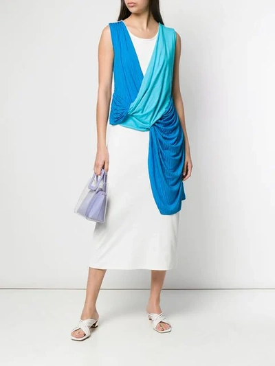 Shop Aalto Sleeveless Draped Dress In White