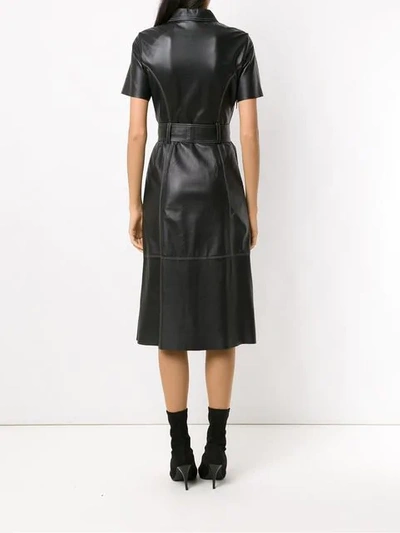 Shop Nk Midi Leather Dress In Black
