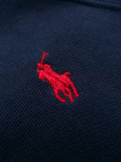 Shop Polo Ralph Lauren Logo Embroidered Sweatshirt In Blue