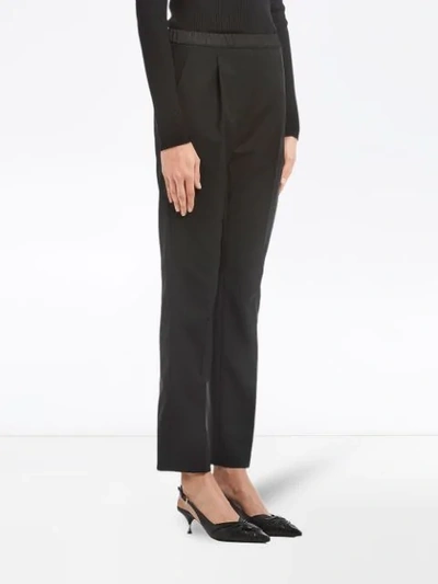 Shop Prada Pull-on Trousers In F0002 Black