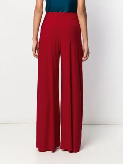 Shop Norma Kamali Wide Leg Trousers - Red