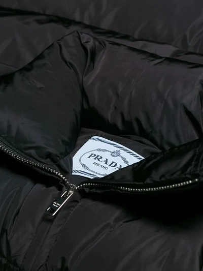Shop Prada Zipped Padded Jacket In F0002 Nero
