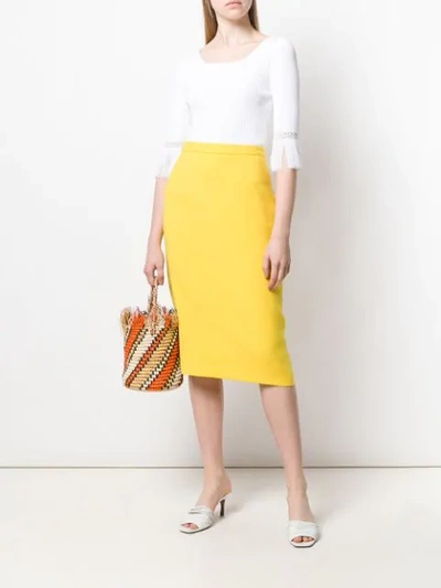 BLUMARINE FITTED PENCIL SKIRT - 黄色