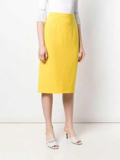 Shop Blumarine Fitted Pencil Skirt In Yellow