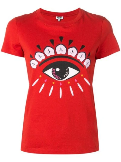 Shop Kenzo Eye Print T-shirt In Red