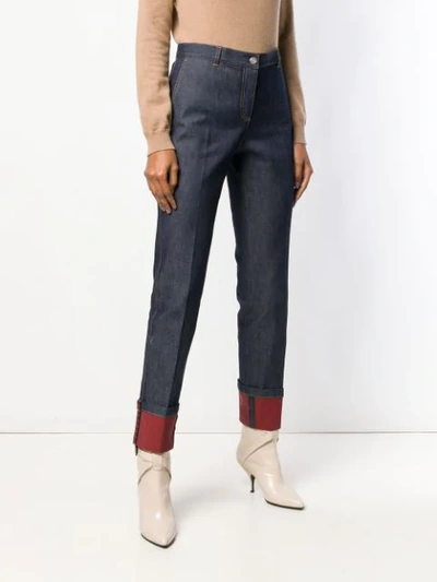 Shop Bottega Veneta Rolled-up Straight-cut Jeans In Blue