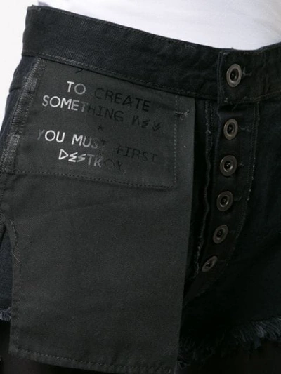 Shop Ben Taverniti Unravel Project Flared Button Shorts In Black