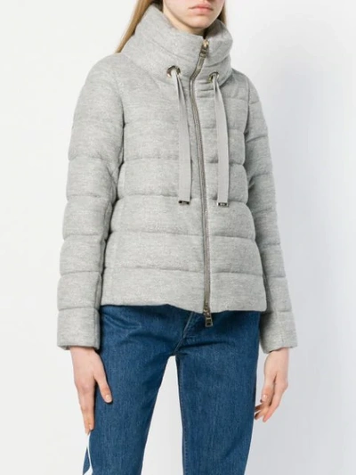 Shop Herno Zipped Padded Jacket In Grey
