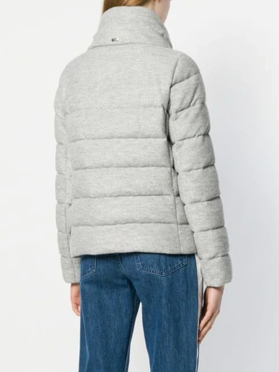 Shop Herno Zipped Padded Jacket In Grey