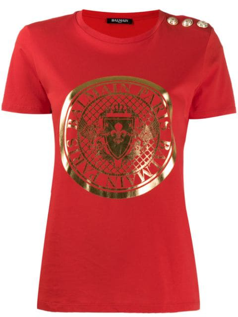 red balmain t shirt