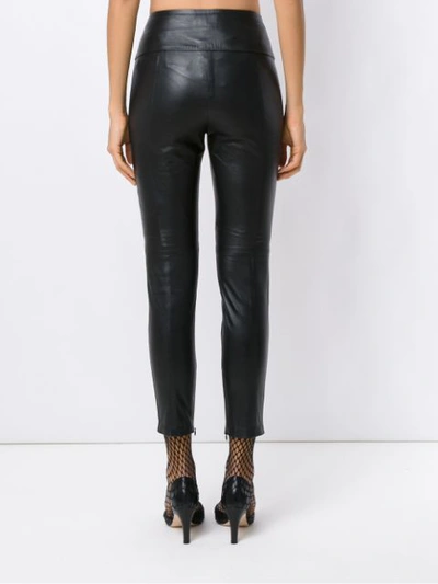 Shop Andrea Bogosian Leather Trousers - Black