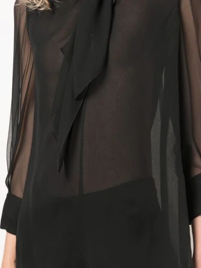 Shop Carolina Herrera Pussy Bow Blouse In Black