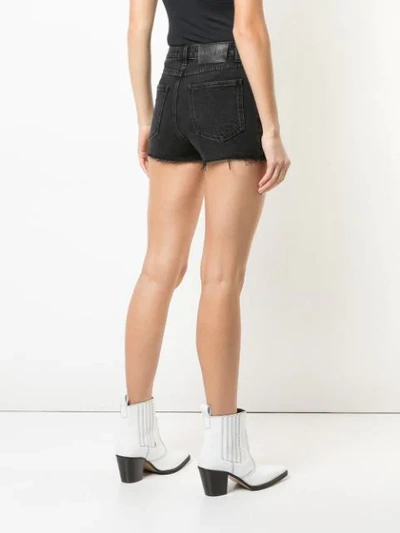 Shop Givenchy Raw Edge Denim Shorts In Black