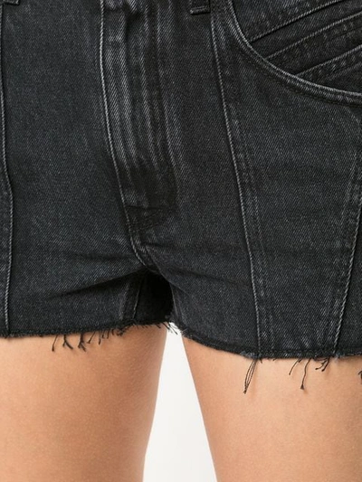 Shop Givenchy Raw Edge Denim Shorts In Black