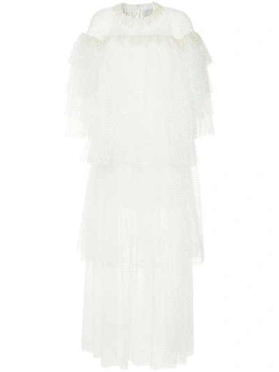 Shop Huishan Zhang Ruffled Layered Dress - White