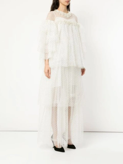 Shop Huishan Zhang Ruffled Layered Dress - White