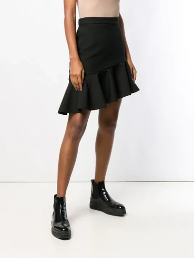 Shop Msgm Ruffled Hem Skirt In Black