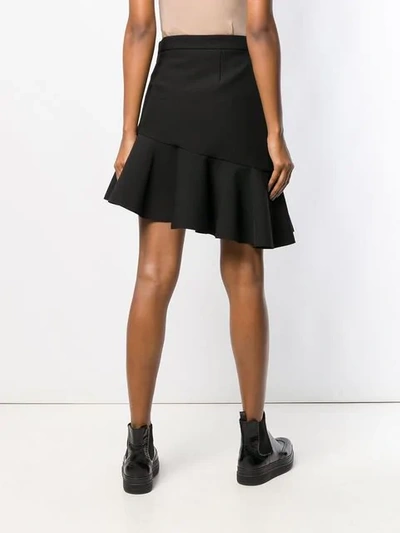 Shop Msgm Ruffled Hem Skirt In Black