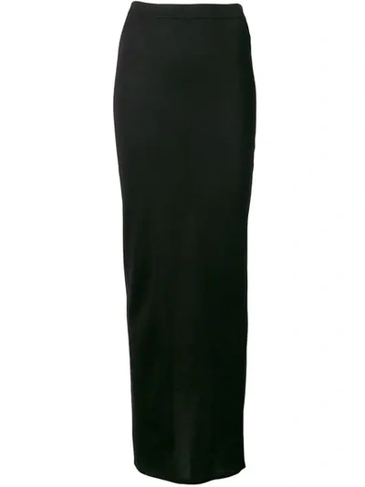 Shop Rick Owens Fitted Long Skirt In Black