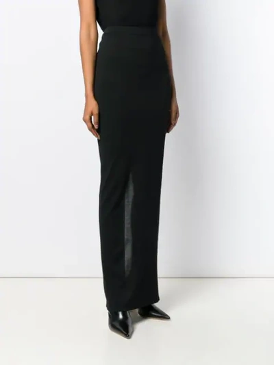 Shop Rick Owens Fitted Long Skirt In Black