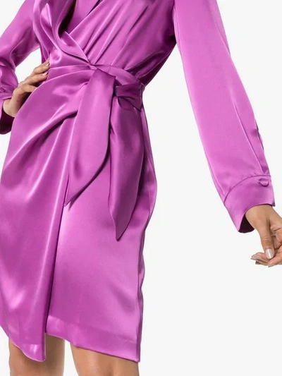 Shop Nanushka Siwa Satin Wrap-dress In Pink