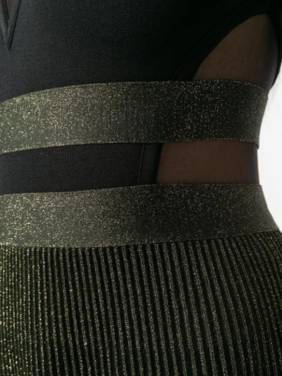 Shop Elie Saab Tulle Detail Pleated Dress - Black