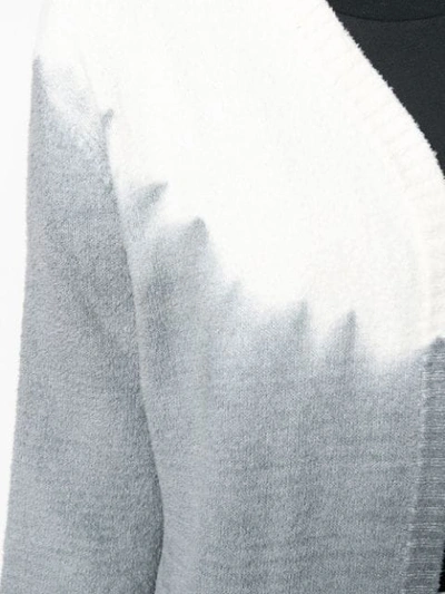 Shop Fine Edge Tie-dye Effect Cardigan In White