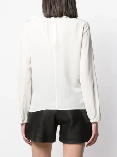 Shop Red Valentino Pleated Front Blouse In White