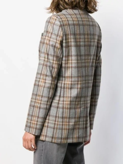 Shop Brunello Cucinelli Double-breasted Check Blazer In C001 Grey