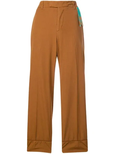 Shop The Gigi Cropped Wide-leg Trousers In 350 Brown