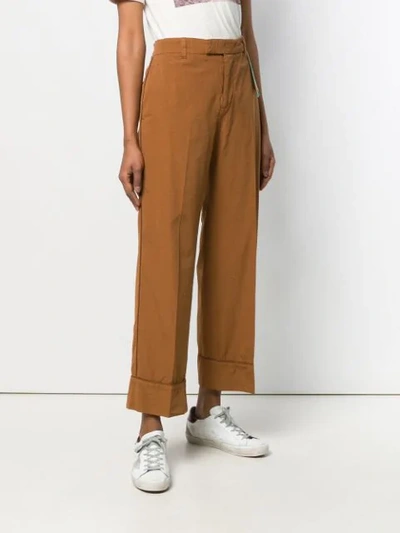 Shop The Gigi Cropped Wide-leg Trousers In 350 Brown