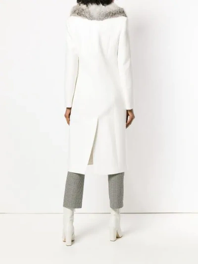 Shop Roberto Cavalli Mid-length Belted Coat - White