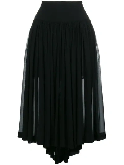 Shop Stella Mccartney Asymmetric Pleated Skirt In 1000 Black