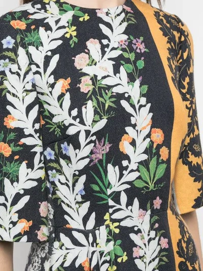Shop Oscar De La Renta Floral Print Asymmetric Dress In Saffron Multi