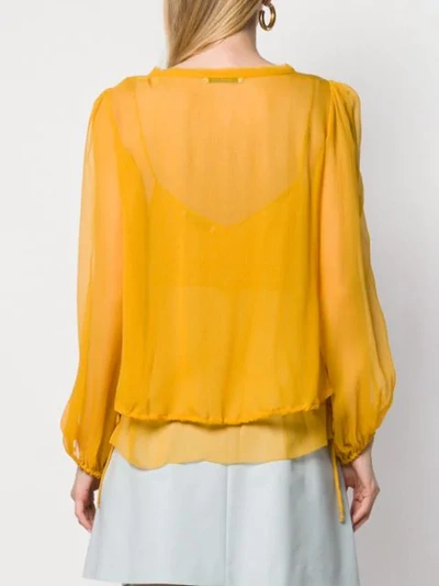 Shop Dorothee Schumacher Patch Pocket Blouse In Yellow