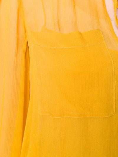 Shop Dorothee Schumacher Patch Pocket Blouse In Yellow