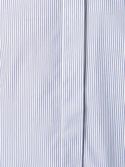 Shop Jil Sander Striped Pointed Collar Shirt In Blue