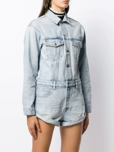 Shop Alexander Wang T Denim Playsuit In Blue