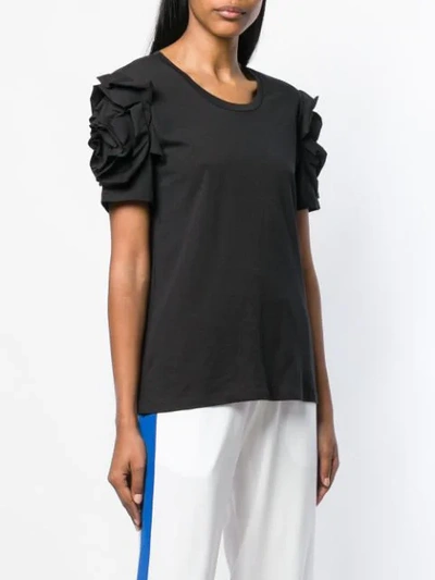 Shop 7 For All Mankind Ruffled Sleeve T-shirt - Black
