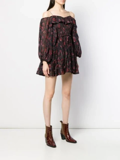 Shop Ulla Johnson Off Shoulder Floral Dress In Black