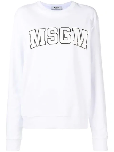 Shop Msgm College Logo Sweatshirt - Grey