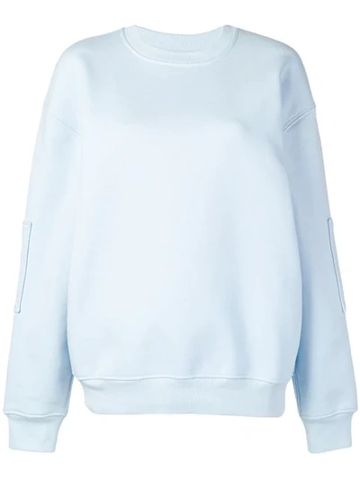 Shop Courrèges Oversized Logo Sweatshirt In Blue