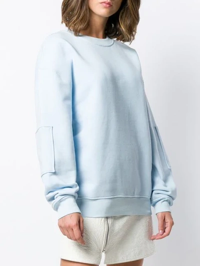 Shop Courrèges Oversized Logo Sweatshirt In Blue